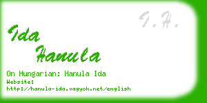 ida hanula business card